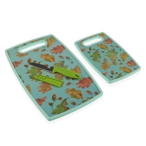 SET 2 TABLAS CORTAR C/CUCHILLO VERSA HOJAS